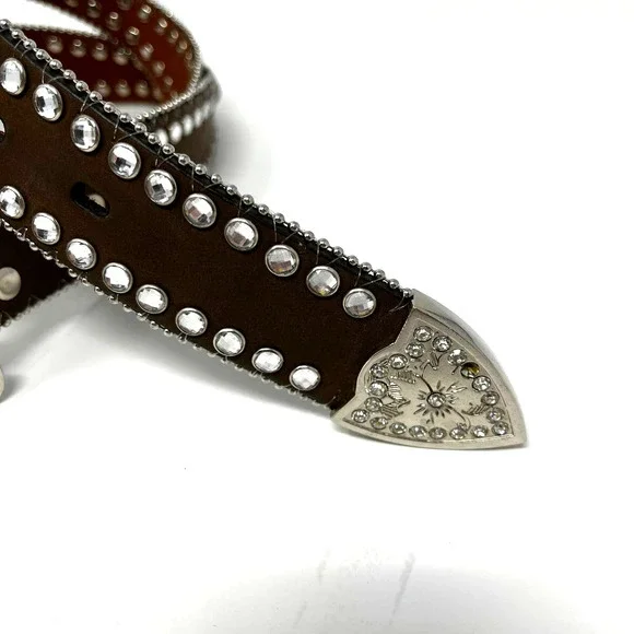 Blazin Roxx Ladies Scalloped Rhinestone Concho Belt Style N3512044 Size Medium - Picture 3 of 7